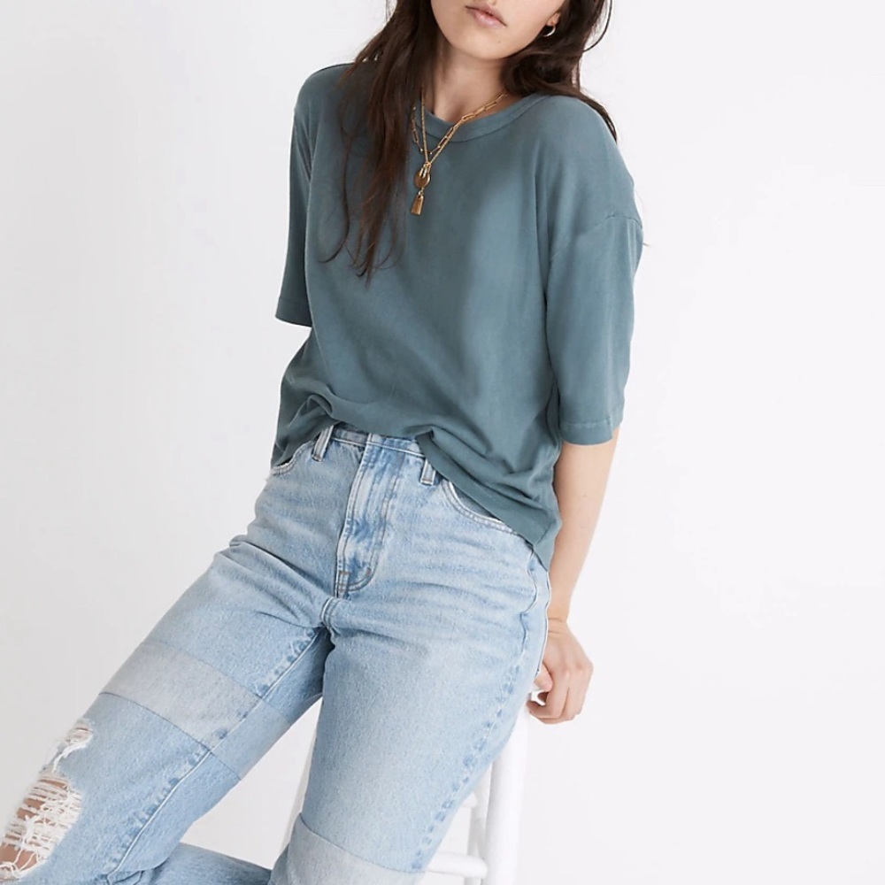 Madewell Rivet & Thread Oversized Boyfriend Tee Top Shirt